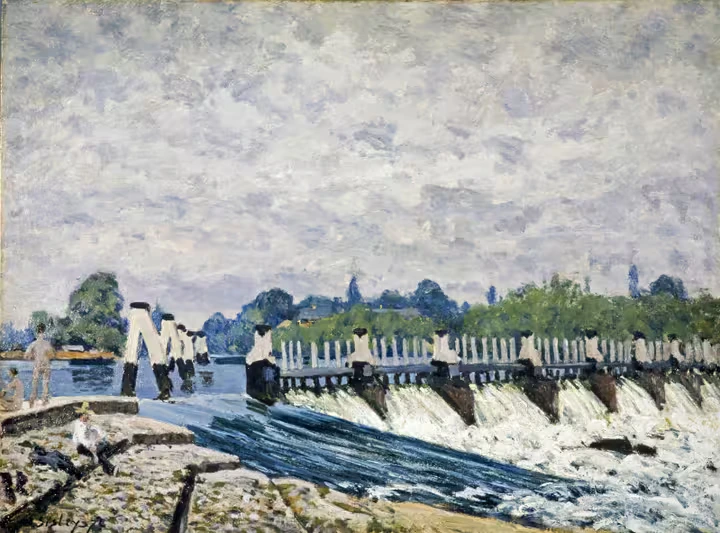 1874 - Alfred Sisley - Molesey Weir, Hampton Court, Morning