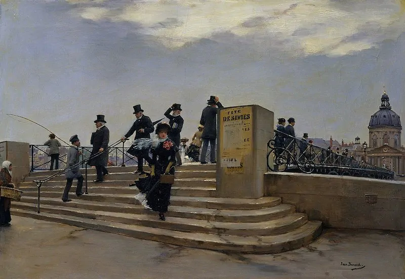 1880 - Jean Béraud - Le Pont des Arts par grand vent